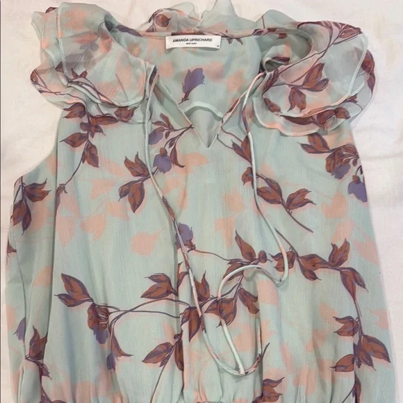 Amanda Uprichard Floral Mint Women’s Mini Dress - Picture 4 of 4